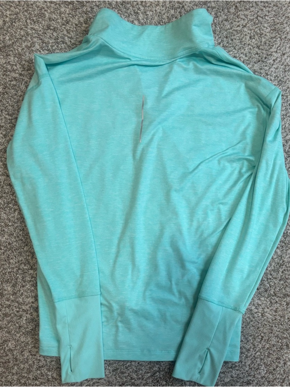 Nike Dri-FIT 1/4 Zip Running Pullover Teal Small Thumbholes Athletic Top - Picture 5 of 5